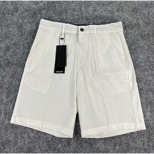 Druids Clima Golf Shorts Mens 32 White Performance Stretch Chino 8" - NWT